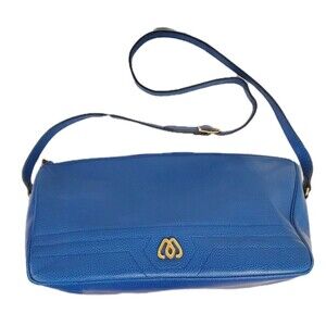 Morabito Paris Leather Shoulder Crossbody‎ Bag Blue Vtg Purse